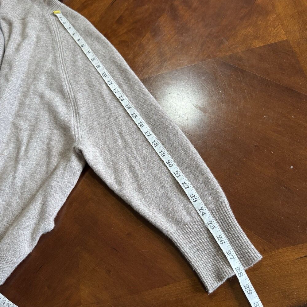 360 Cashmere Women Pullover Turtleneck 100% Cashmere Sweater Light Brown Sz L - Picture 13 of 13